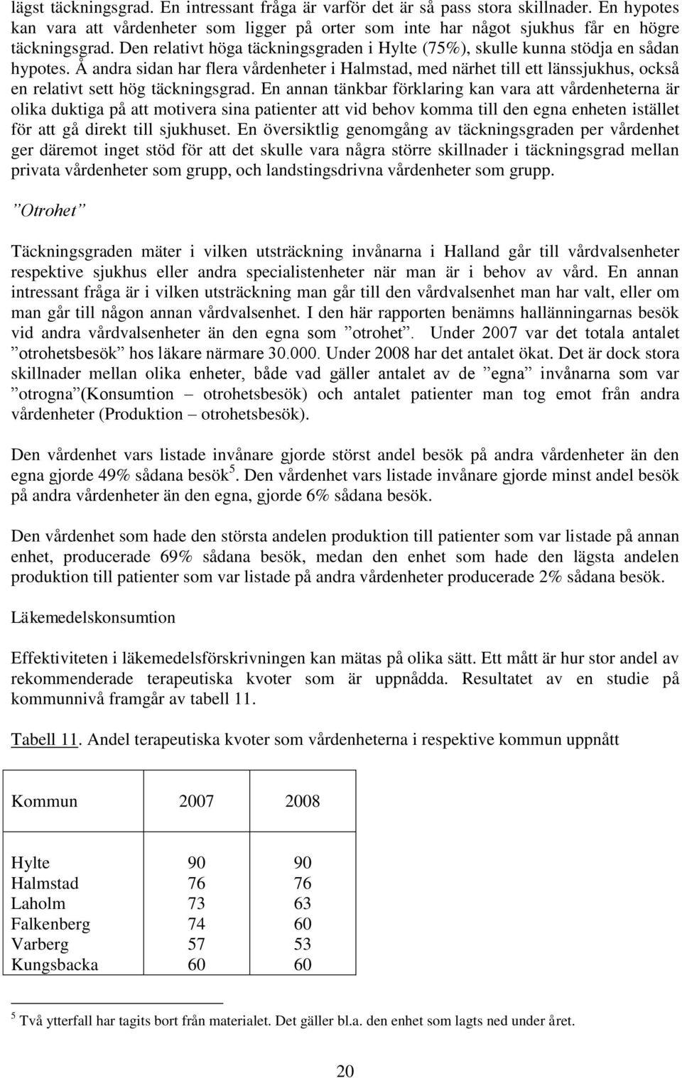 Å andra sidan har flera vårdenheter i Halmstad, med närhet till ett länssjukhus, också en relativt sett hög täckningsgrad.