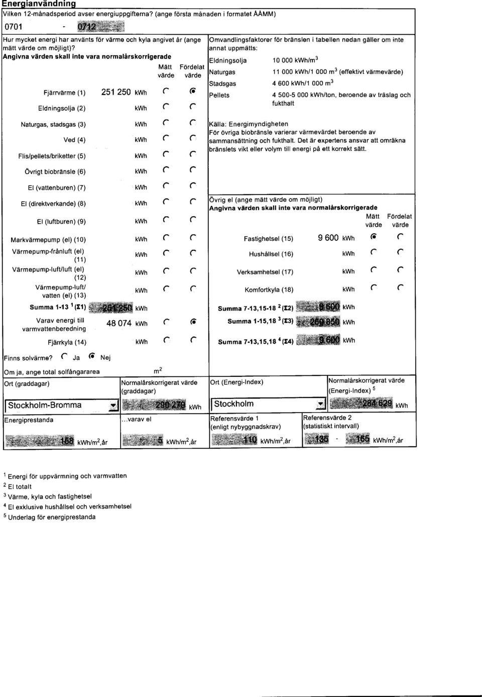 (vattenburen) (7) El (direktverkande) (8) El (luftburen) (9) Markvdrmepump (el) (1 0) Viirmepu mp-fr6nluft (el) (1 1) Vdrrmepump-luft/luft (el) (12) Viirmepump-luft/ vatten (el) (1) Summa 1-1 I (El)