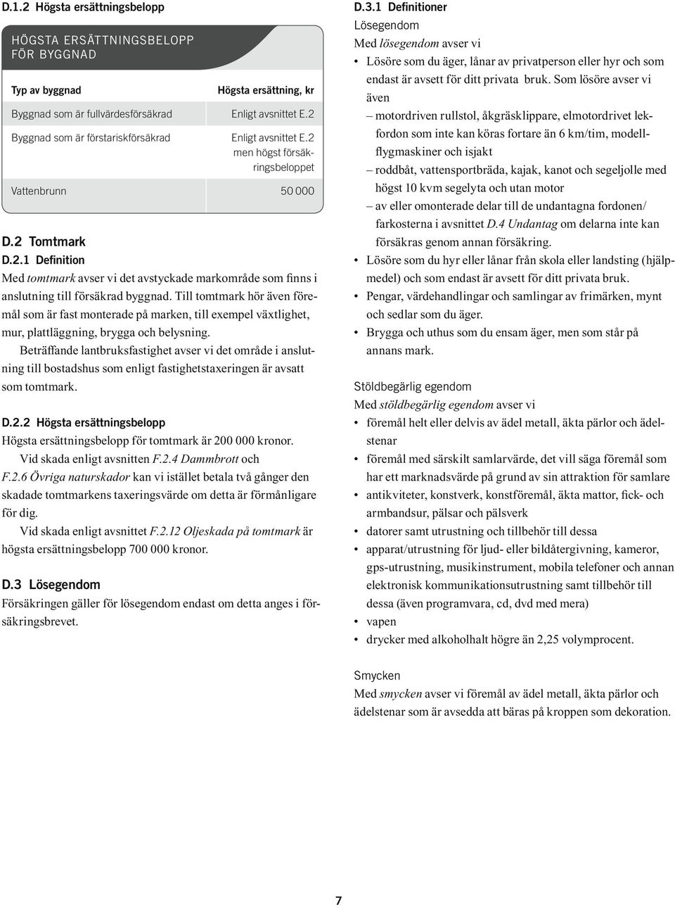 Beträffande lantbruksfastighet avser vi det område i anslutning till bostadshus som enligt fastighetstaxeringen är avsatt som tomtmark. D.2.