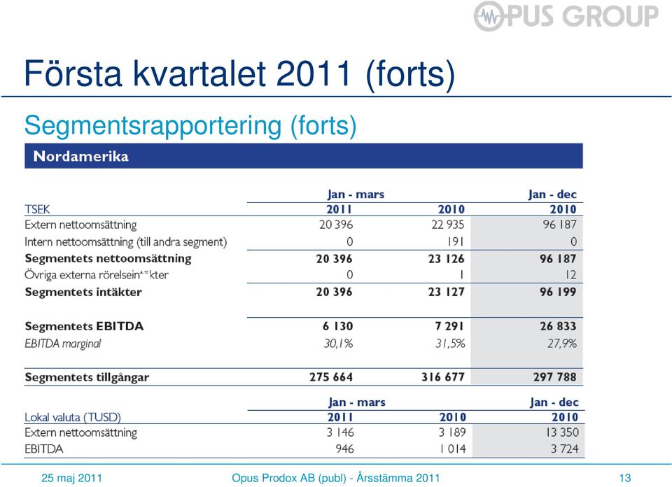 Segmentsrapportering  25