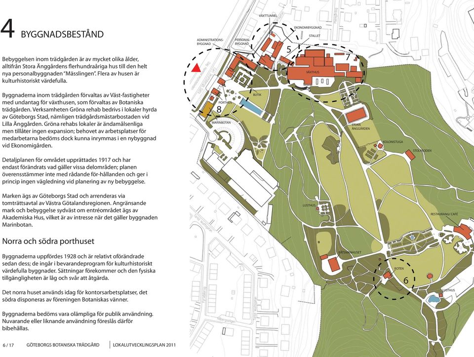 förvaltas av Botaniska trädgården. Verksamheten Gröna rehab bedrivs i lokaler hyrda av Göteborgs Stad, nämligen trädgårdsmästarbostaden vid Lilla Änggården.