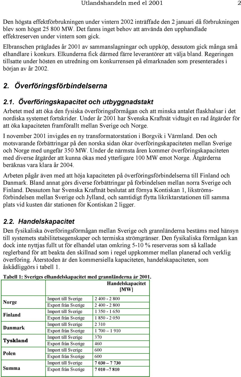 Elkunderna fick därmed färre leverantörer att välja bland. Regeringen tillsatte under hösten en utredning om konkurrensen på elmarknaden som presenterades i början av år 20