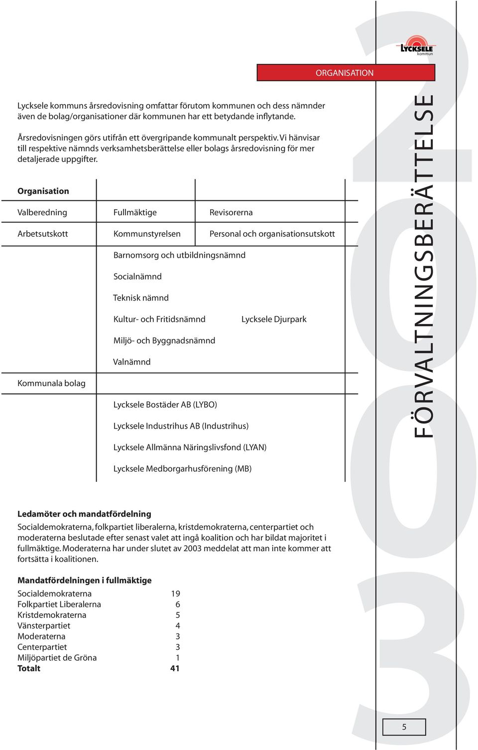 Organisation Valberedning Fullmäktige Revisorerna Arbetsutskott Kommunstyrelsen Personal och organisationsutskott Kommunala bolag Barnomsorg och utbildningsnämnd Socialnämnd Teknisk nämnd Kultur- och