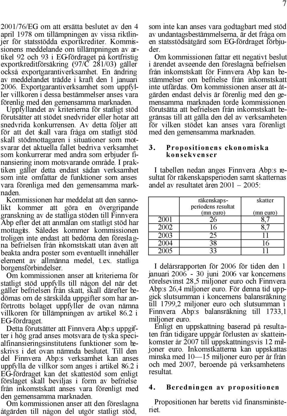 En ändring av meddelandet trädde i kraft den 1 januari 2006. Exportgarantiverksamhet som uppfyller villkoren i dessa bestämmelser anses vara förenlig med den gemensamma marknaden.