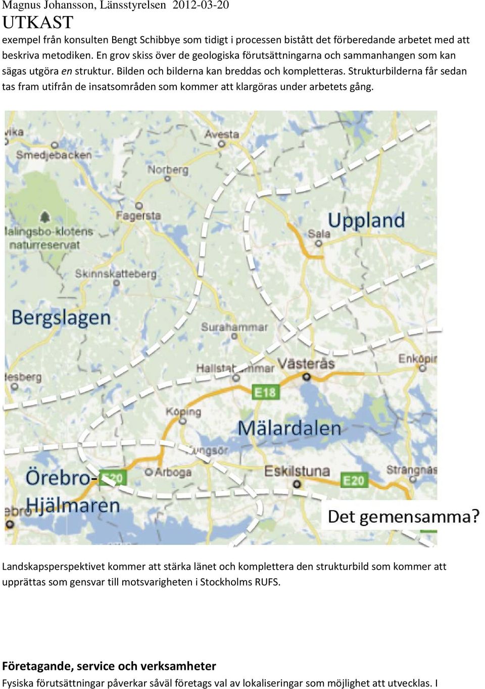 Strukturbilderna får sedan tas fram utifrån de insatsområden som kommer att klargöras under arbetets gång.