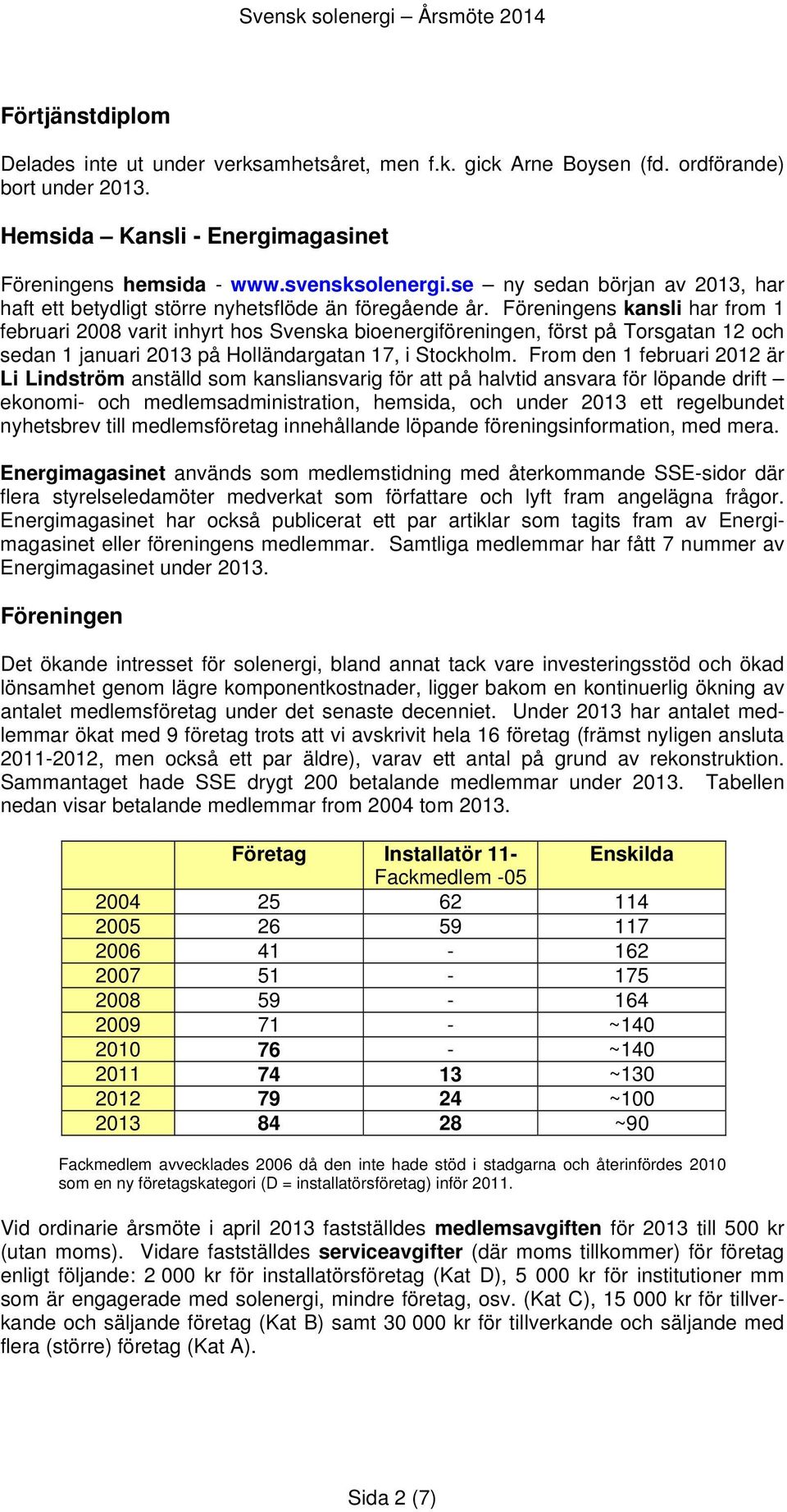 Föreningens kansli har from 1 februari 2008 varit inhyrt hos Svenska bioenergiföreningen, först på Torsgatan 12 och sedan 1 januari 2013 på Holländargatan 17, i Stockholm.