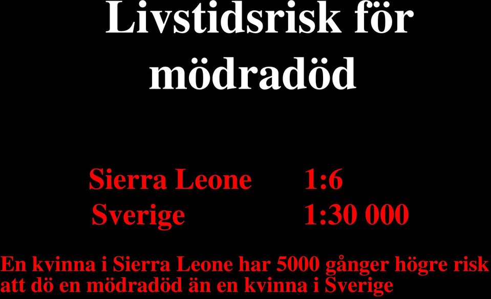 Sierra Leone har 5000 gånger högre