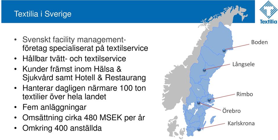 Restaurang Hanterar dagligen närmare 100 ton textilier över hela landet Fem