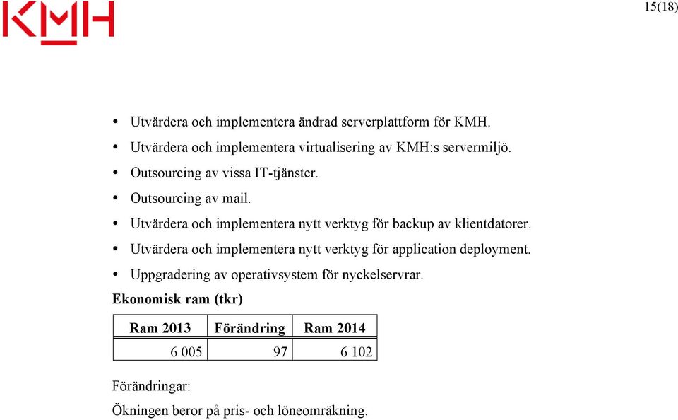 Outsourcing av mail. Utvärdera och implementera nytt verktyg för backup av klientdatorer.