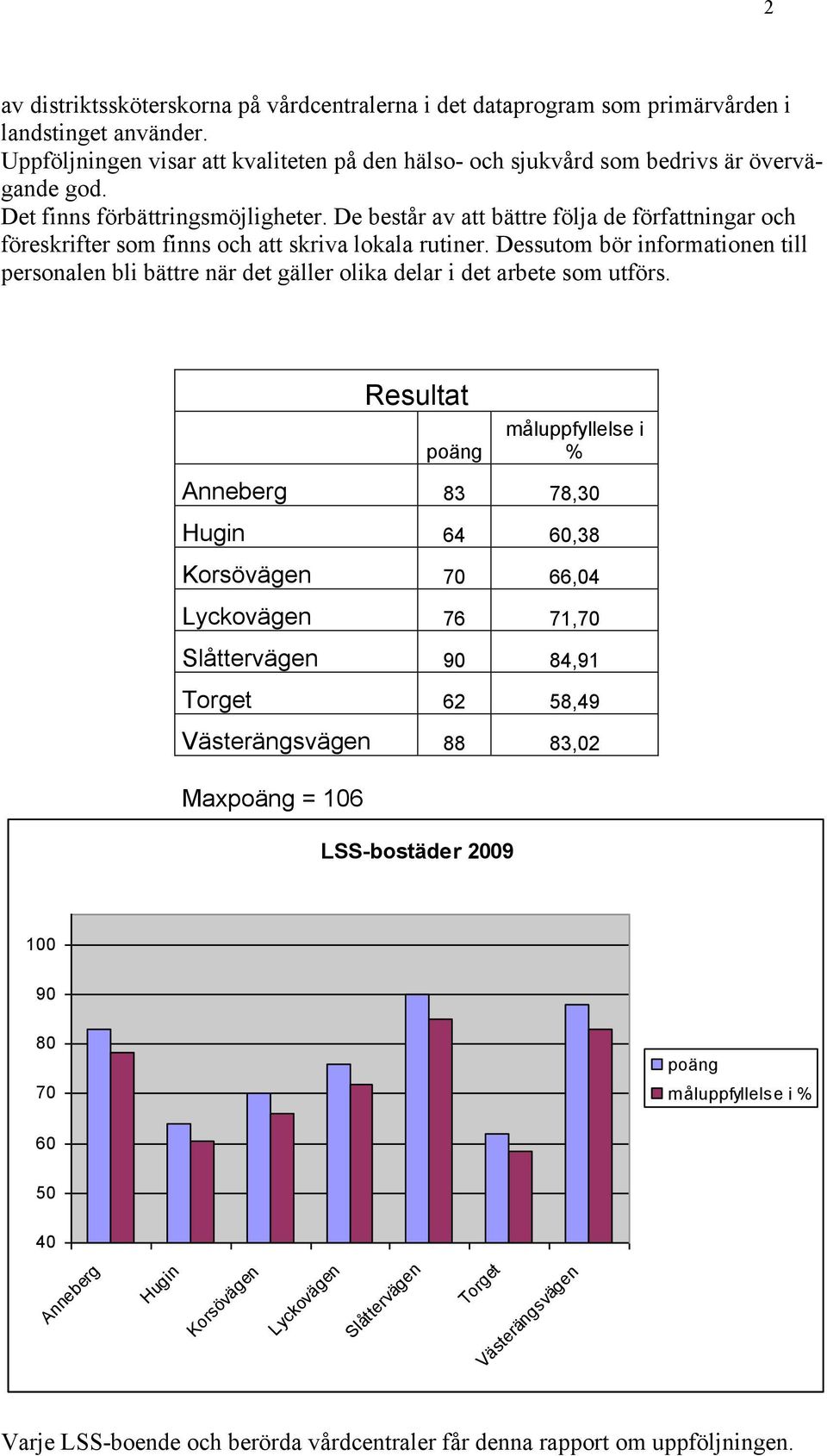 Dessutom bör informationen till personalen bli bättre när det gäller olika delar i det arbete som utförs.