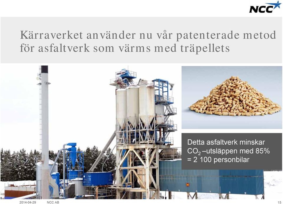 träpellets Detta asfaltverk minskar CO 2