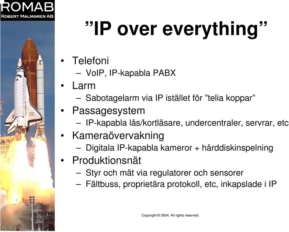 Kameraövervakning Digitala IP-kapabla kameror + hårddiskinspelning Produktionsnät Styr