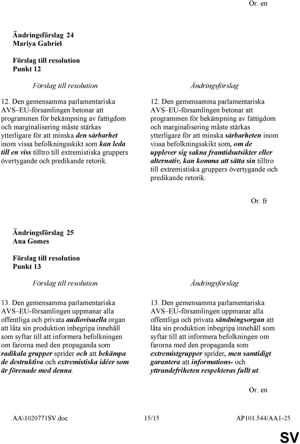 befolkningsskikt som kan leda till en viss tilltro till extremistiska gruppers övertygande och predikande retorik. 12.