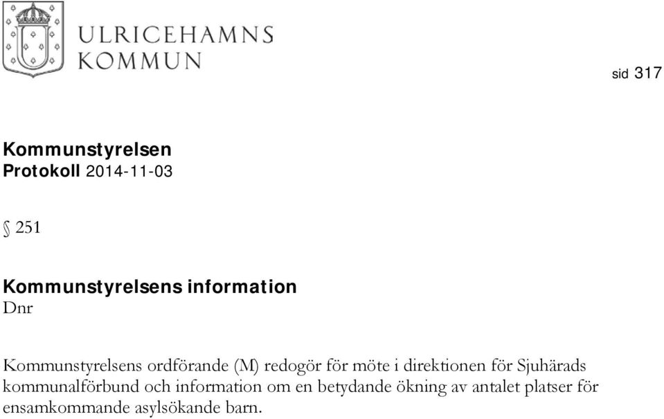 kommunalförbund och information om en betydande