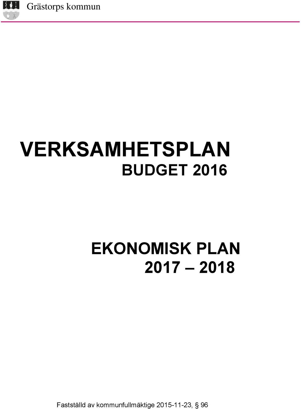 EKONOMISK PLAN 2017 2018