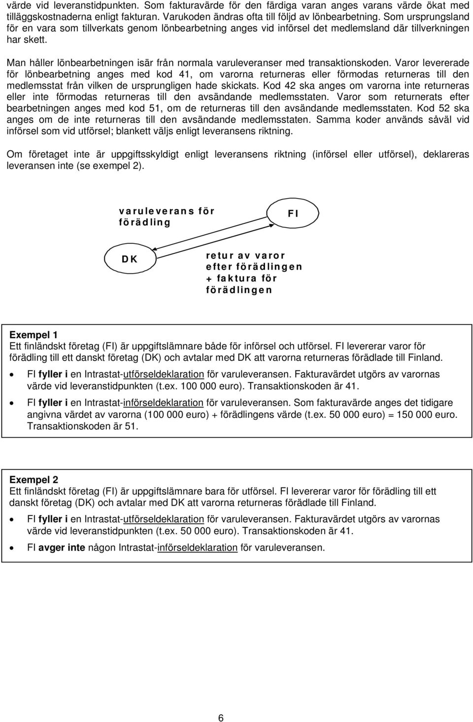 Man håller lönbearbetningen isär från normala varuleveranser med transaktionskoden.