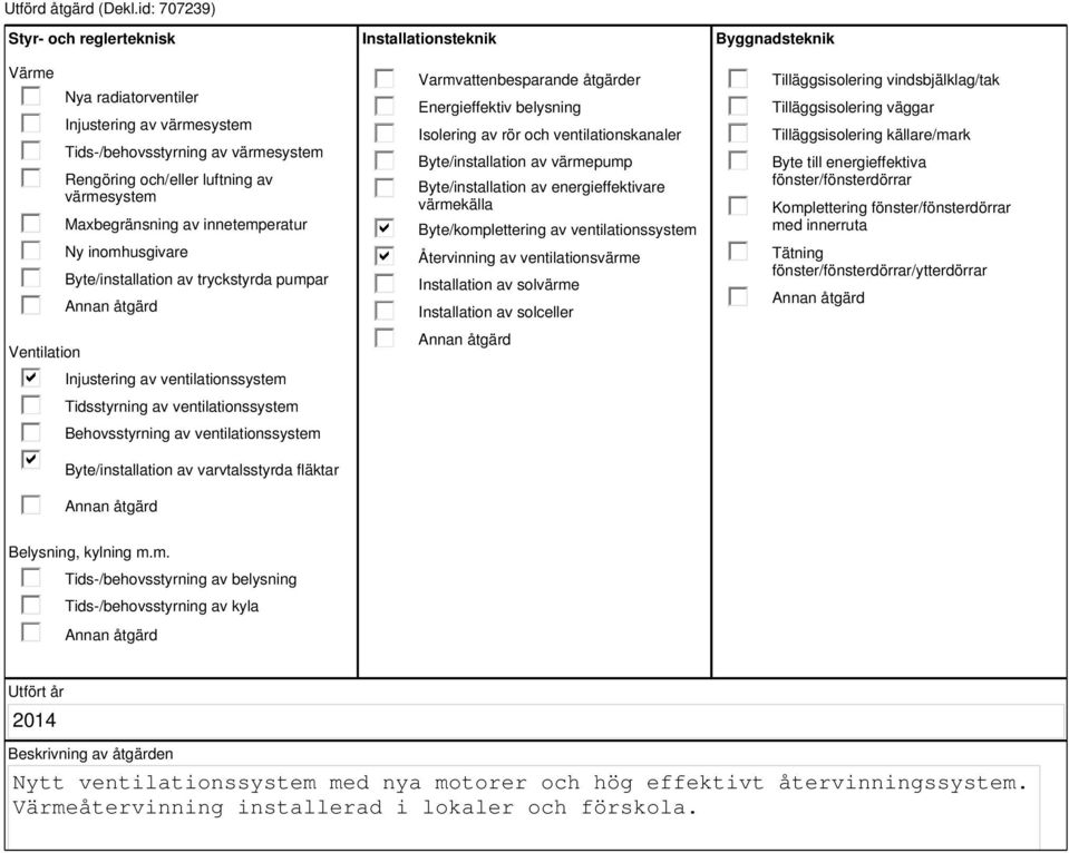 ventilationssystem med nya motorer och hög