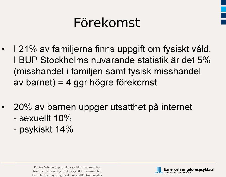 familjen samt fysisk misshandel av barnet) = 4 ggr högre