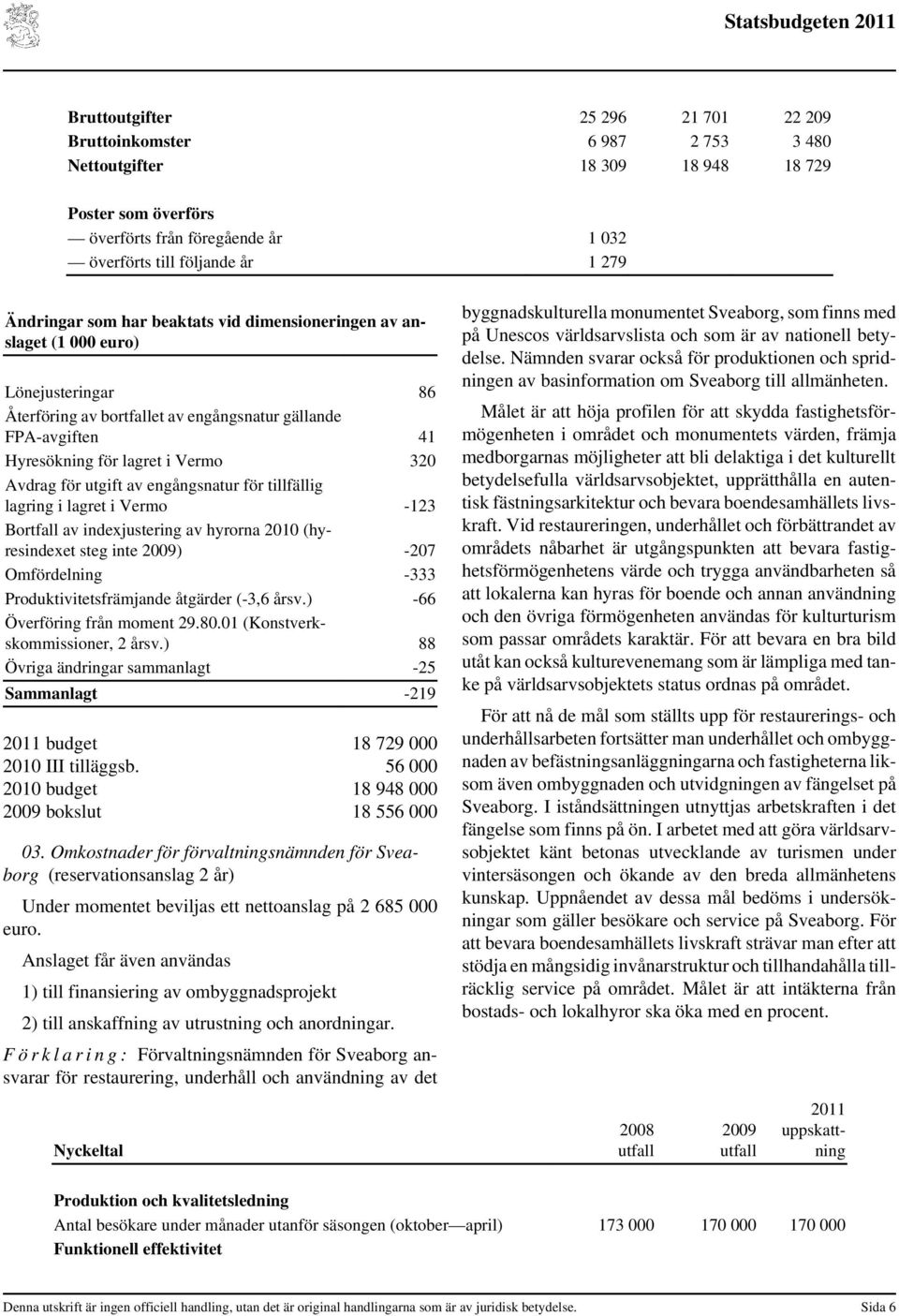 Bortfall av indexjustering av hyrorna 2010 (hyresindexet steg inte ) -207 Omfördelning -333 Produktivitetsfrämjande åtgärder (-3,6 årsv.) -66 Överföring från moment 29.80.