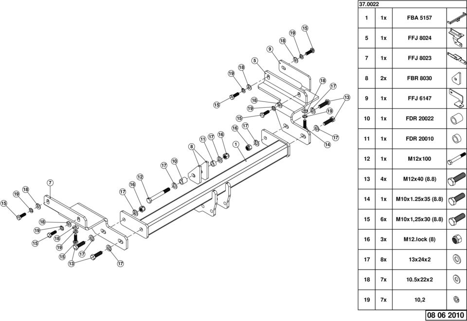 M12x100 7 16 12 13 4x M12x40 (8.8) 14 1x M10x1.25x35 (8.