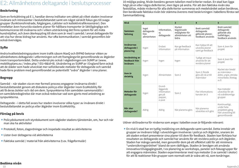 deltagande för också övervägas. allmänhetens deltagande i utformningen och ett framgångsrikt genomförande av åtgärder inom transportområdet. Detta understryks också i vägledningen om SUMP:ar (www.