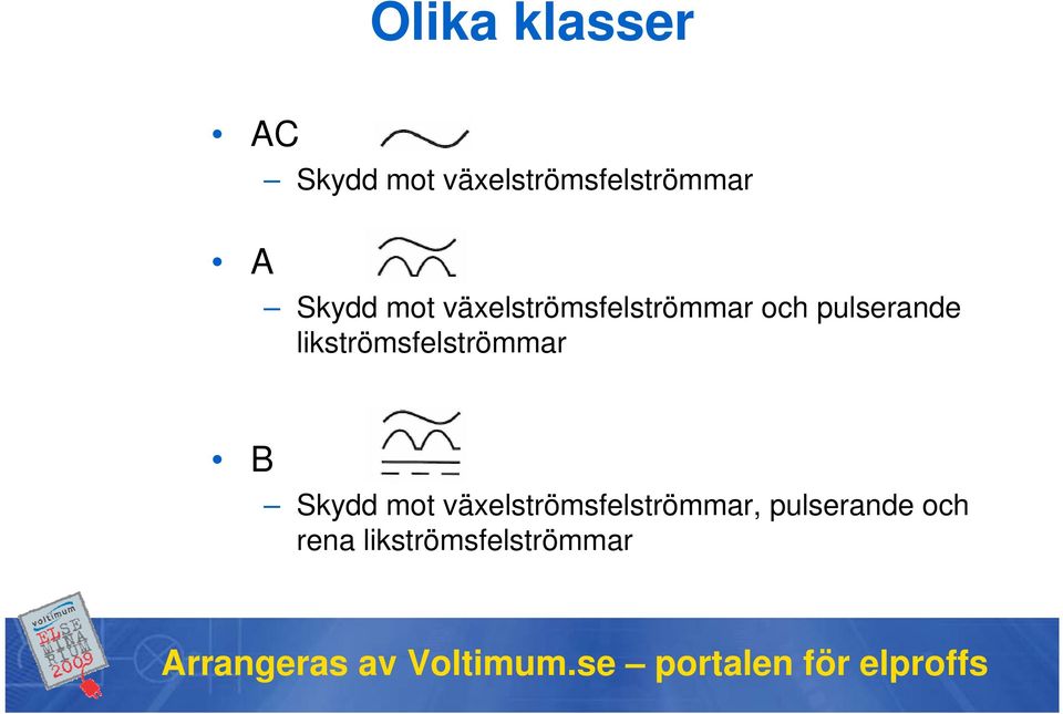 växelströmsfelströmmar och pulserande