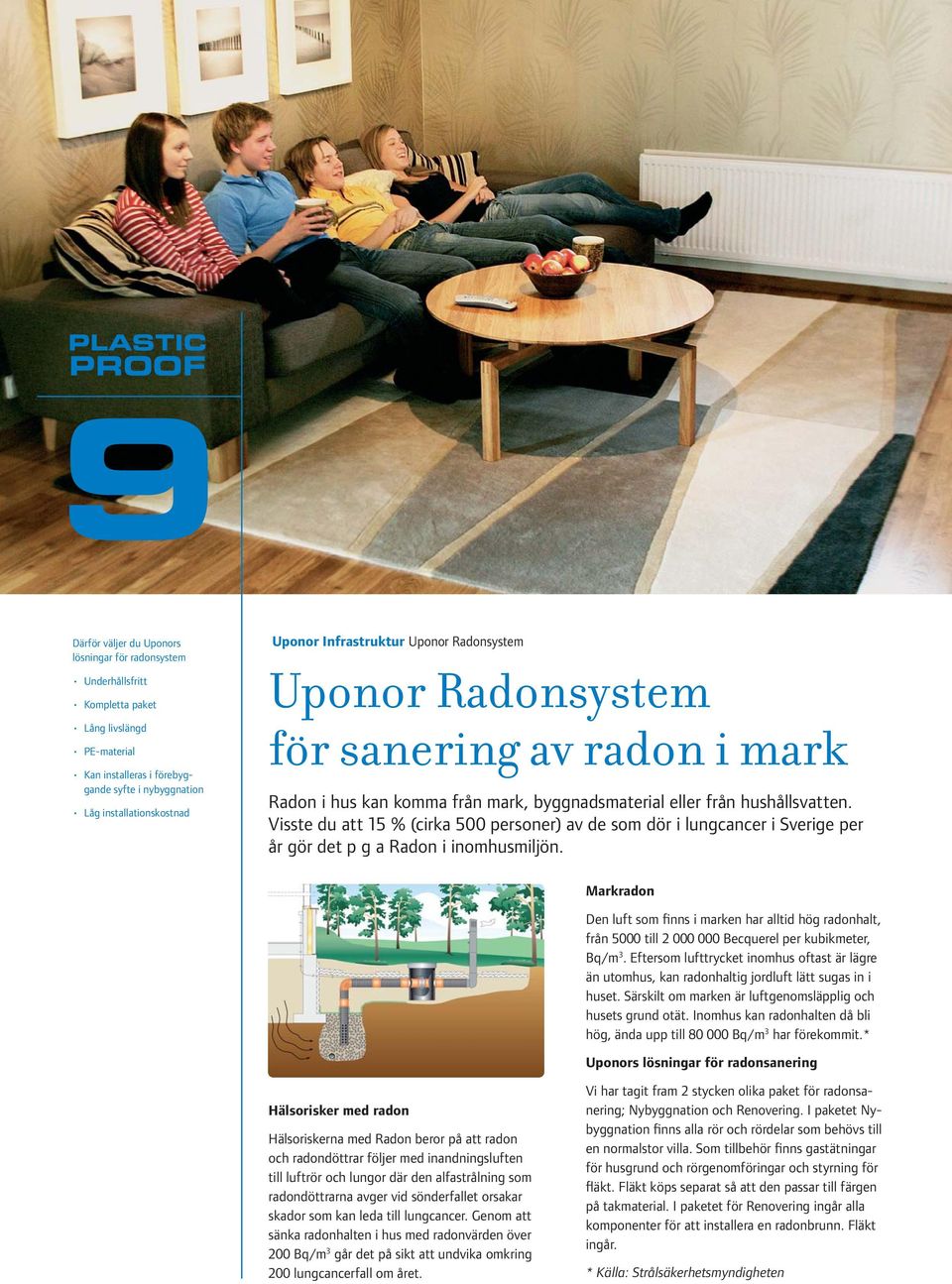 Visste du att 15 % (cirka 500 personer) av de som dör i lungcancer i Sverige per år gör det p g a Radon i inomhusmiljön.