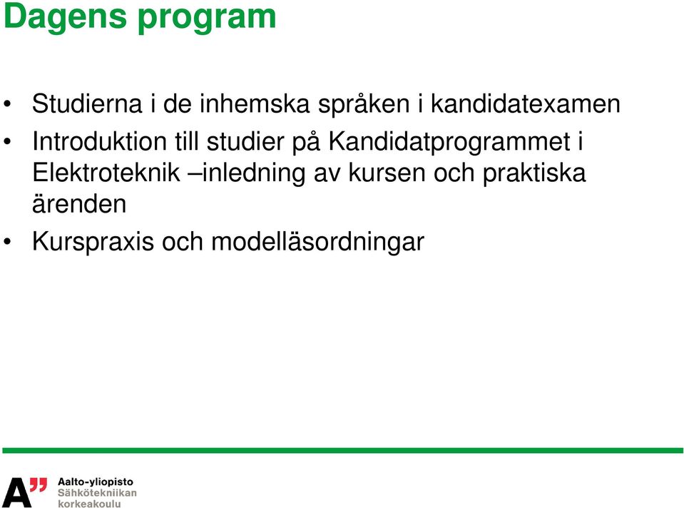 Kandidatprogrammet i Elektroteknik inledning av