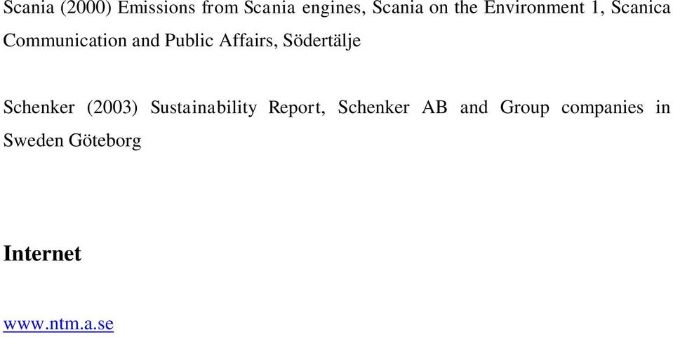 Södertälje Schenker (2003) Sustainability Report, Schenker