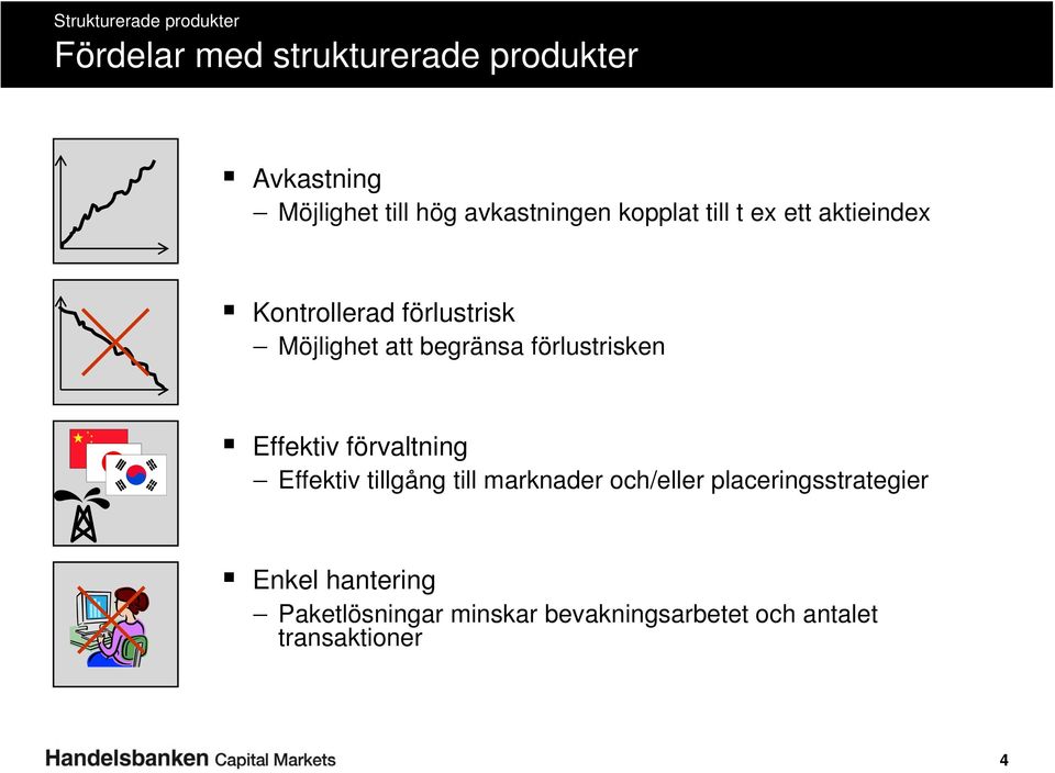 förlustrisken Effektiv förvaltning Effektiv tillgång till marknader och/eller