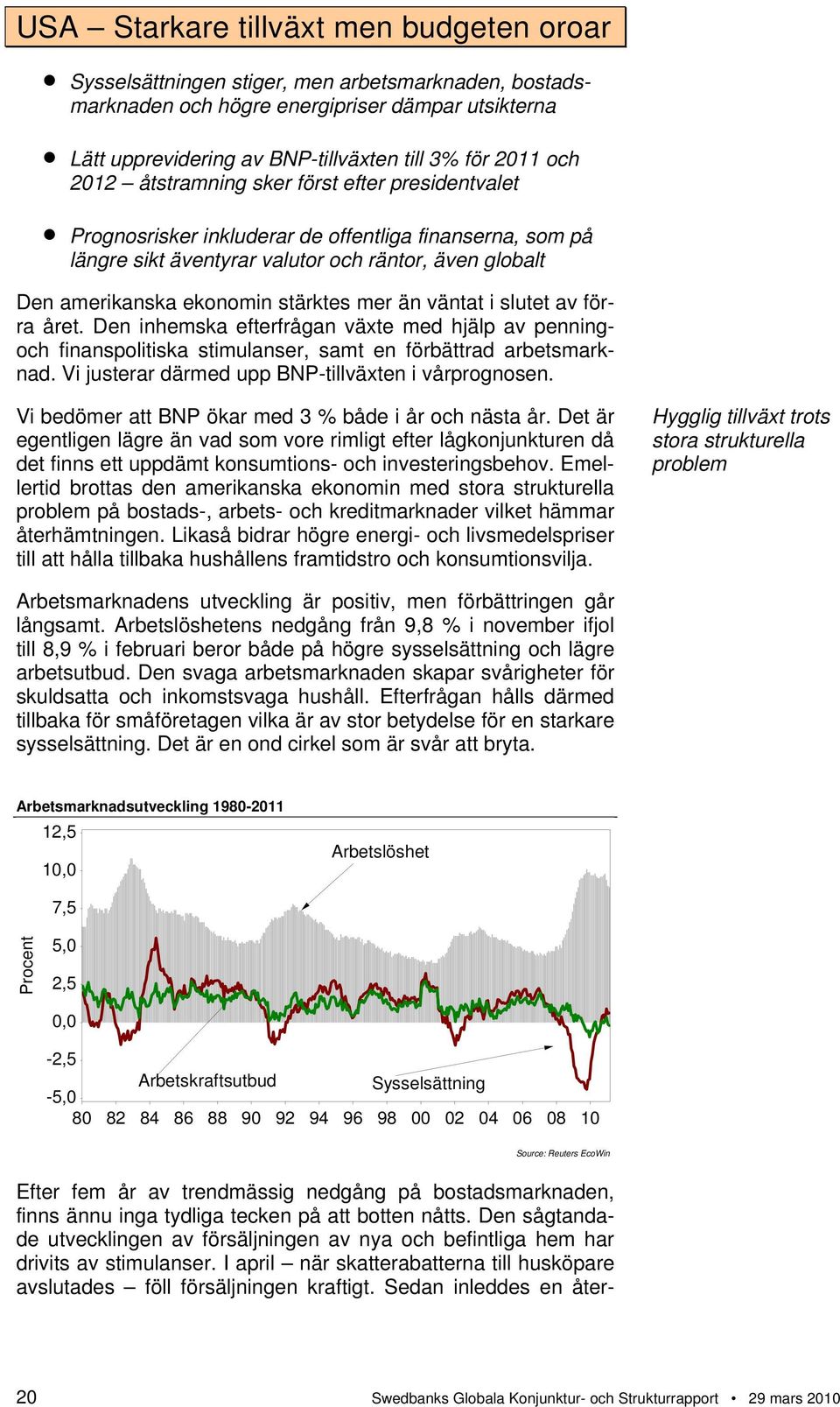 mer än väntat i slutet av förra året. Den inhemska efterfrågan växte med hjälp av penningoch finanspolitiska stimulanser, samt en förbättrad arbetsmarknad.