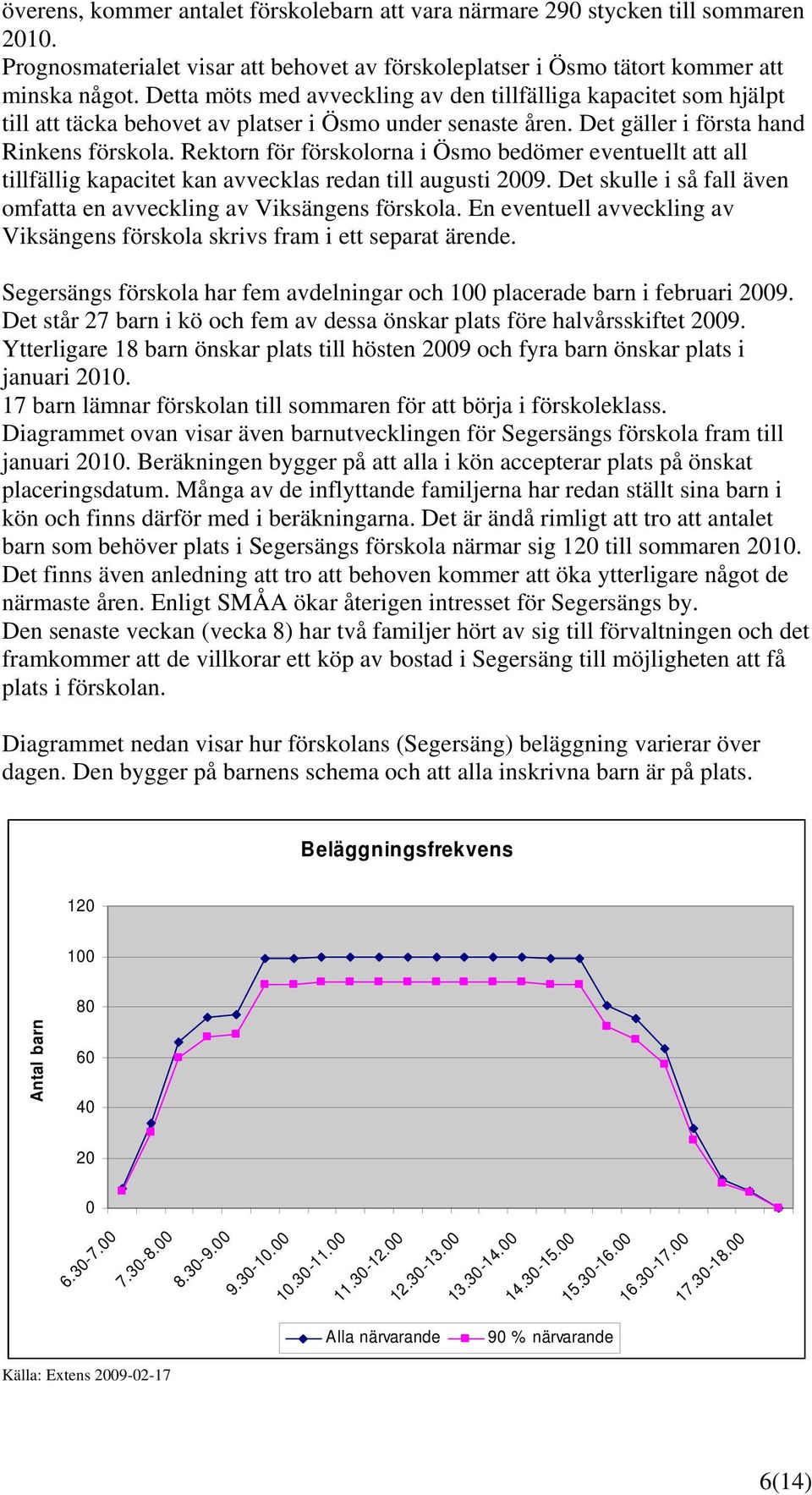 Rektorn för förskolorna i Ösmo bedömer eventuellt att all tillfällig kapacitet kan avvecklas redan till augusti 20. Det skulle i så fall även omfatta en avveckling av Viksängens förskola.