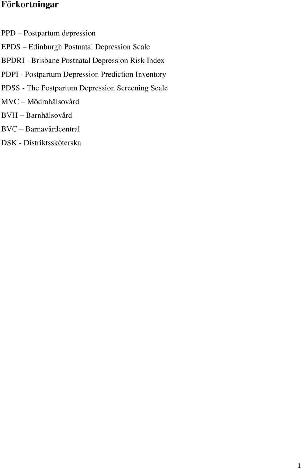 Depression Prediction Inventory PDSS - The Postpartum Depression Screening