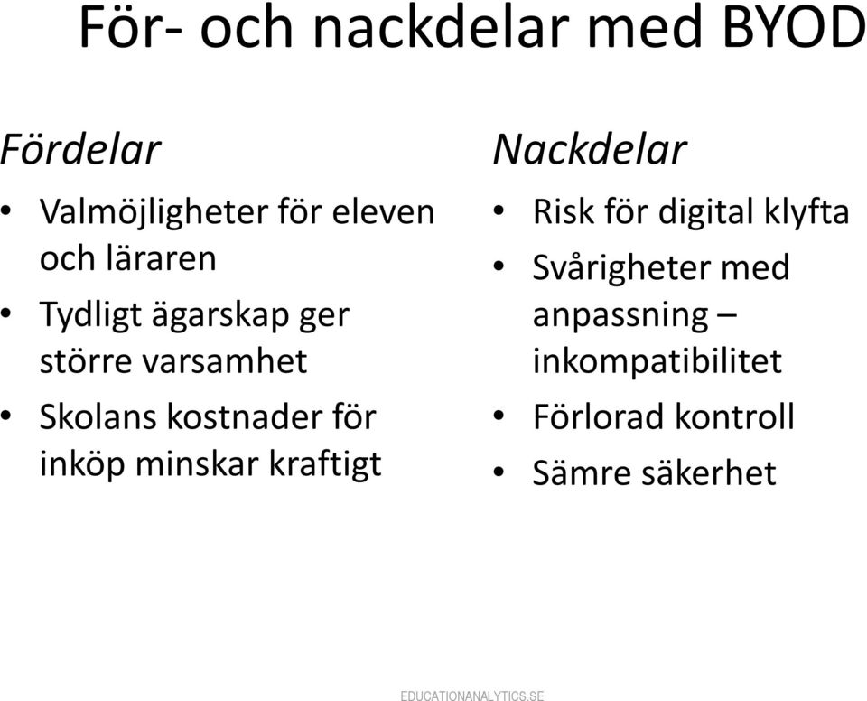 för inköp minskar kraftigt Nackdelar Risk för digital klyfta