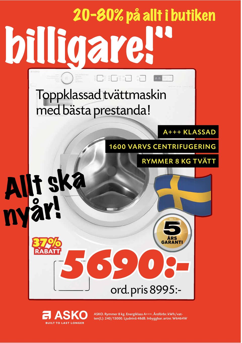 A+++ KLASSAD 1600 VARVS CENTRIFUGERING Allt ska nyår!