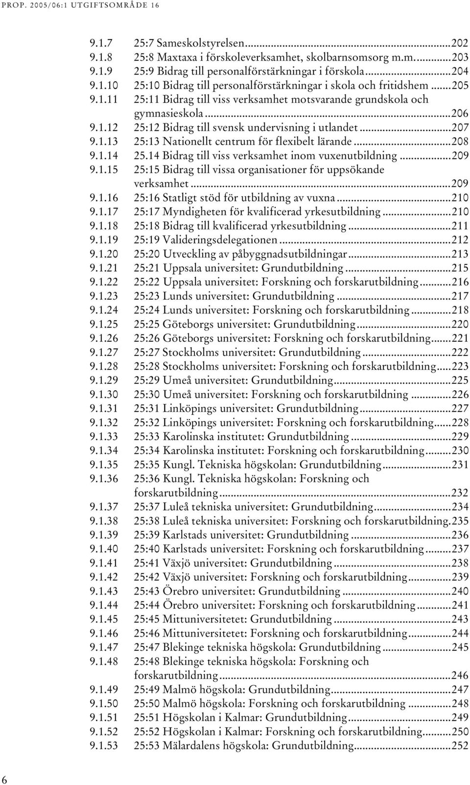 ..208 9.1.14 25.14 Bidrag till viss verksamhet inom vuxenutbildning...209 9.1.15 25:15 Bidrag till vissa organisationer för uppsökande verksamhet...209 9.1.16 25:16 Statligt stöd för utbildning av vuxna.