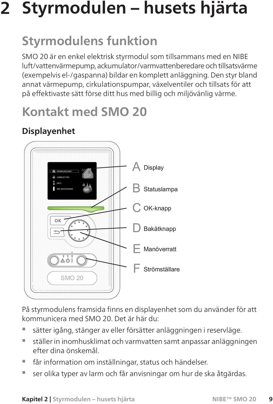 Den styr bland annat värmepump, cirkulationspumpar, växelventiler och tillsats för att på effektivaste sätt förse ditt hus med billig och miljövänlig värme.