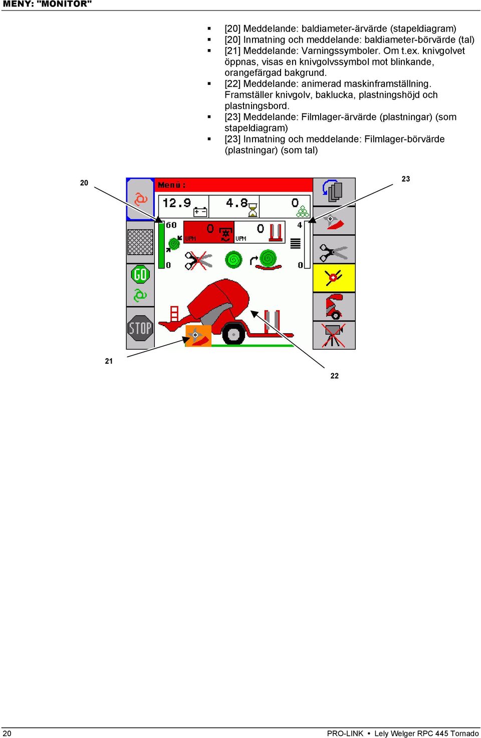 [22] Meddelande: animerad maskinframställning. Framställer knivgolv, baklucka, plastningshöjd och plastningsbord.