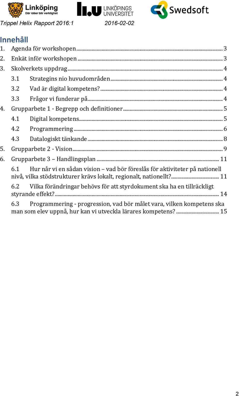 Grupparbete 3 Handlingsplan... 11 6.1 Hur når vi en sådan vision vad bör föreslås för aktiviteter på nationell nivå, vilka stödstrukturer krävs lokalt, regionalt, nationellt?... 11 6.2 Vilka förändringar behövs för att styrdokument ska ha en tillräckligt styrande effekt?