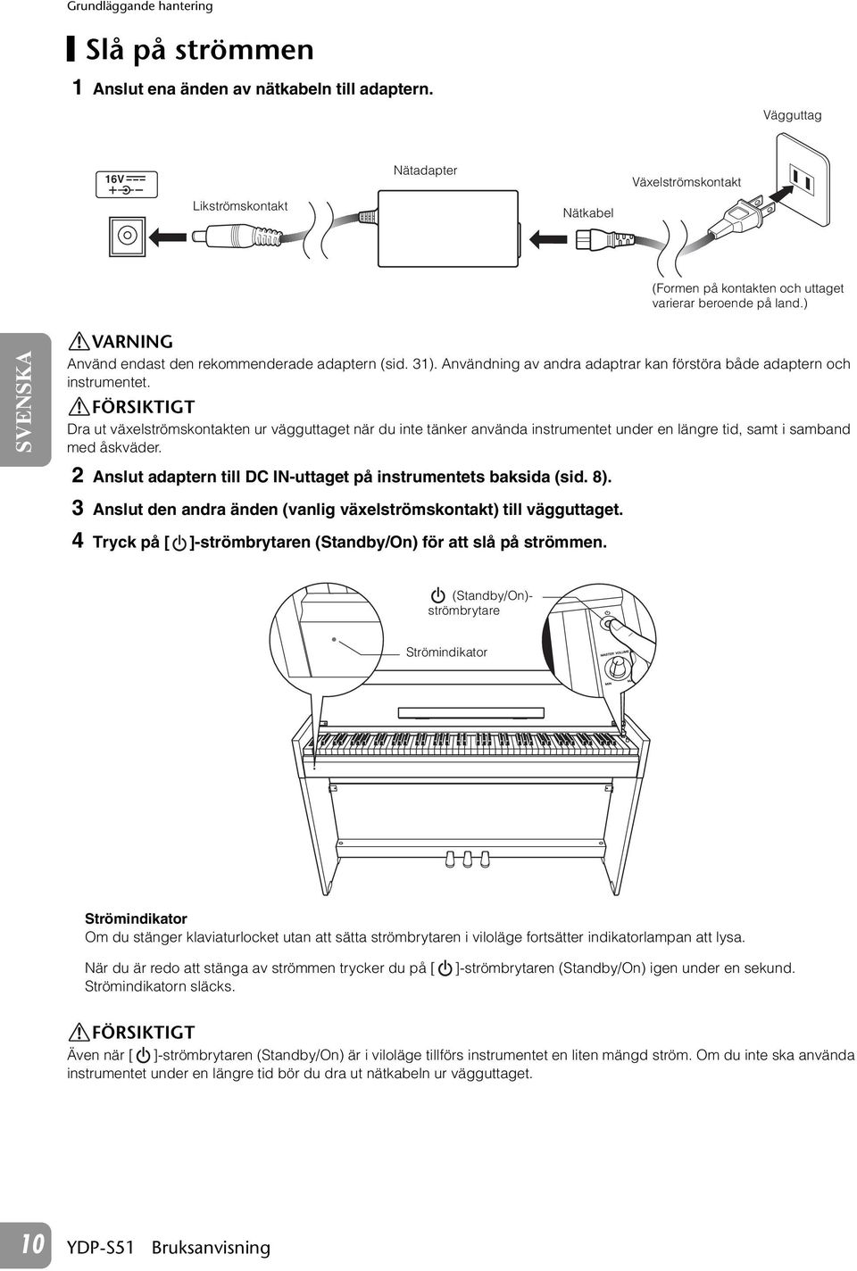 Användning av andra adaptrar kan förstöra både adaptern och instrumentet.