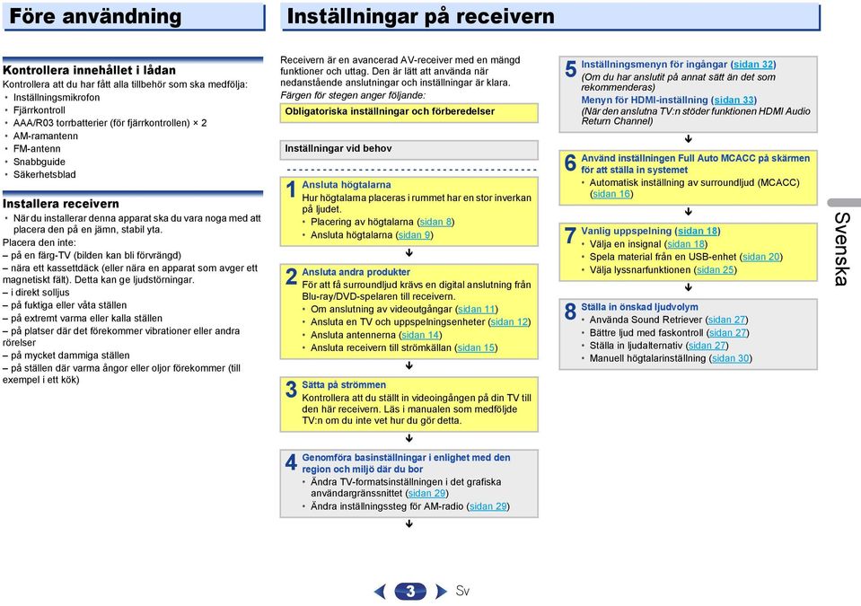 Placera den inte: på en färg-tv (bilden kan bli förvrängd) nära ett kassettdäck (eller nära en apparat som avger ett magnetiskt fält). Detta kan ge ljudstörningar.