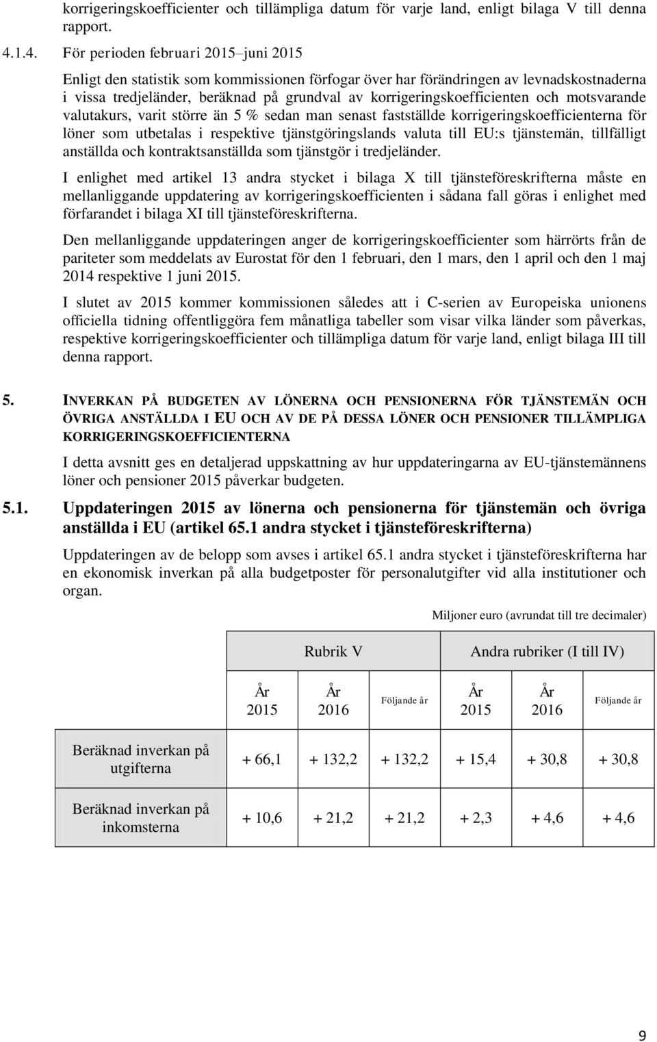 motsvarande valutakurs, varit större än 5 % sedan man senast fastställde korrigeringskoefficienterna för löner som utbetalas i respektive tjänstgöringslands valuta till EU:s tjänstemän, tillfälligt