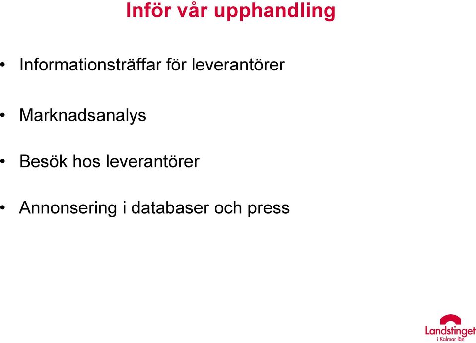 leverantörer Marknadsanalys