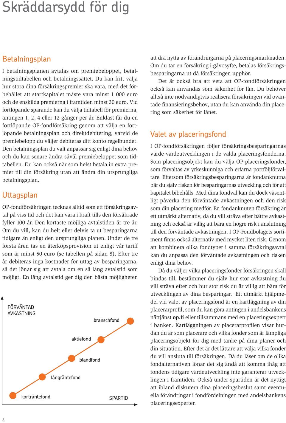 Vid fortlöpande sparande kan du välja tidtabell för premierna, antingen 1, 2, 4 eller 12 gånger per år.