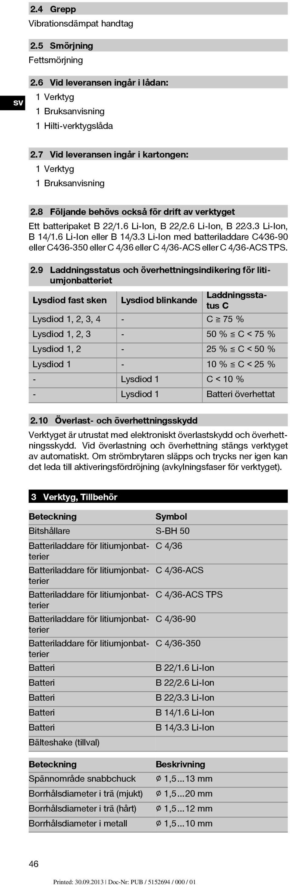 6 Li-Ion eller B 14/3.3 Li-Ion med batteriladdare C4 36 90 eller C4 36 350 eller C 4/36 eller C 4/36 ACS eller C 4/36 ACS TPS. 2.