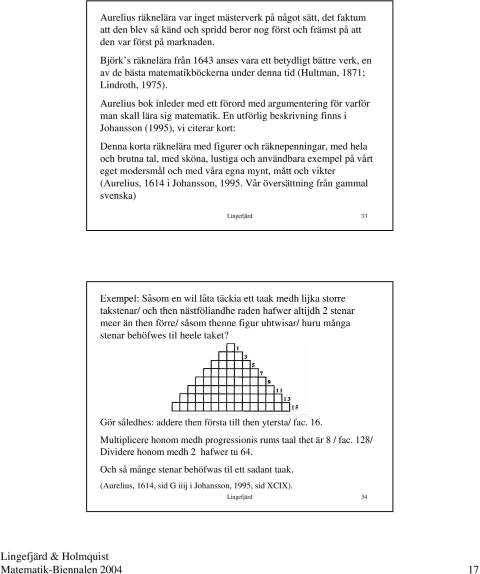 Aurelius bok inleder med ett förord med argumentering för varför man skall lära sig matematik.