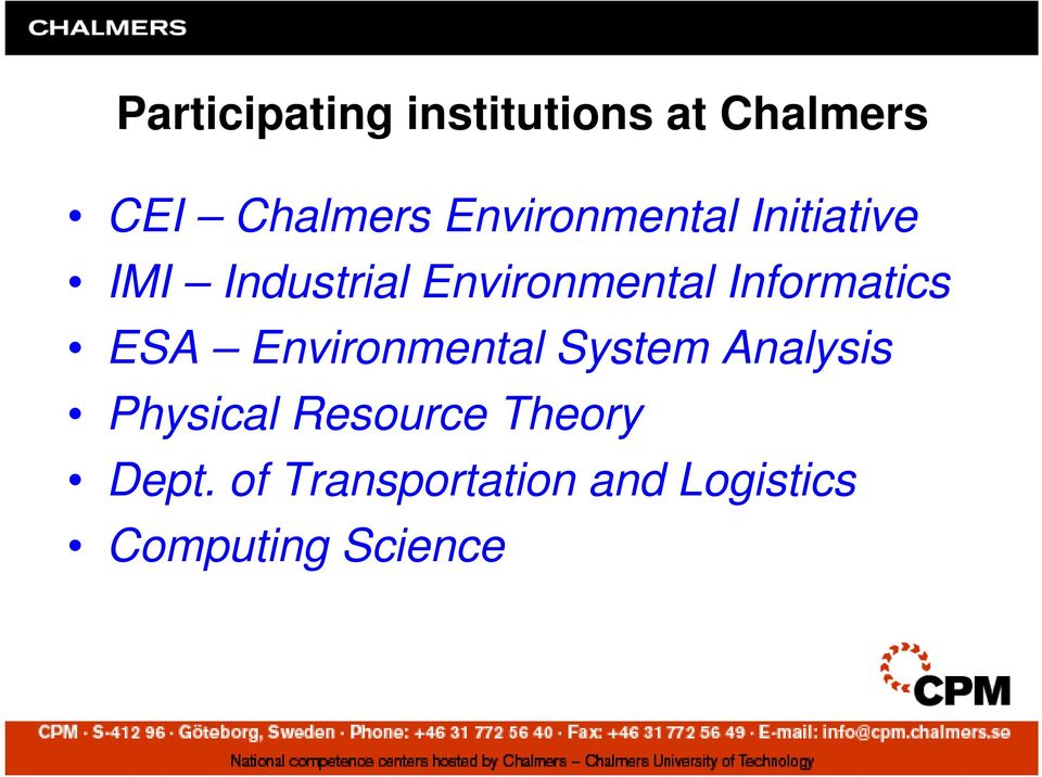 Informatics ESA Environmental System Analysis Physical