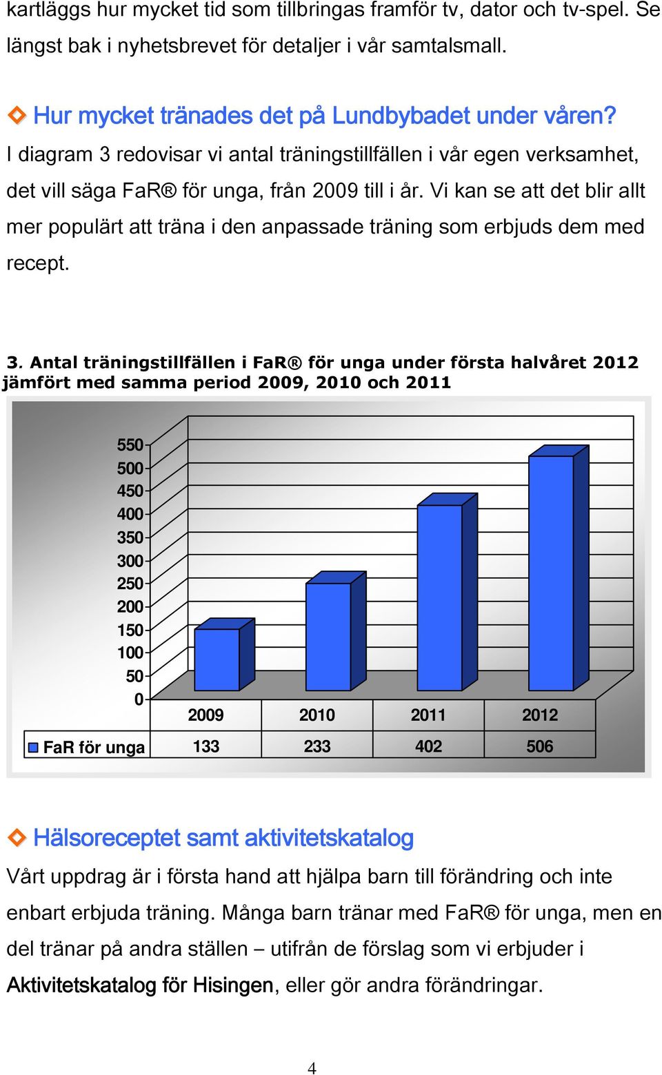 Vi kan se att det blir allt mer populärt att träna i den anpassade träning som erbjuds dem med recept. 3.