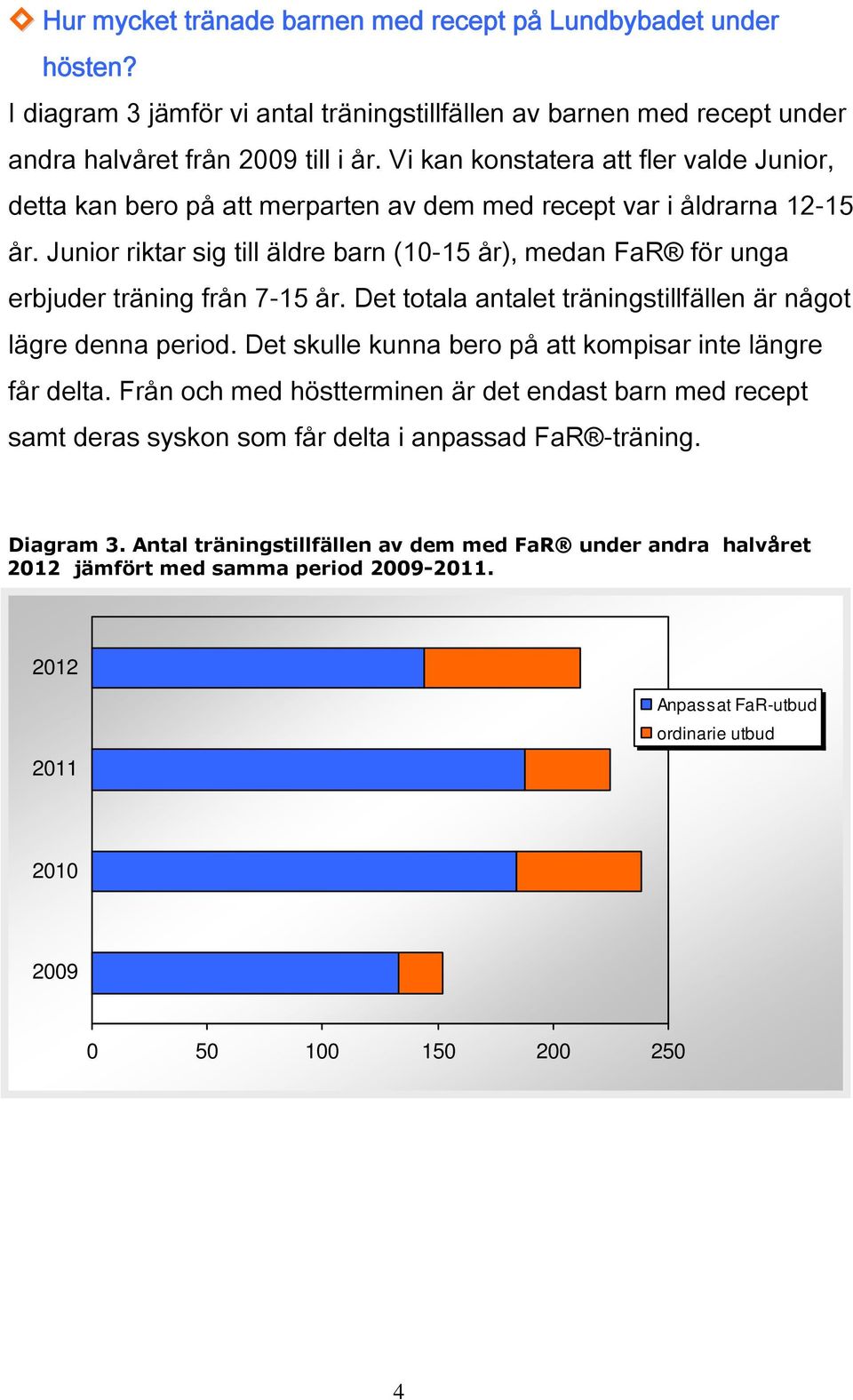 Junior riktar sig till äldre barn (10-15 år), medan FaR för unga erbjuder träning från 7-15 år. Det totala antalet träningstillfällen är något lägre denna period.