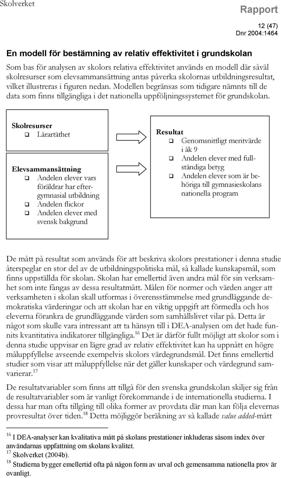 Modellen begränsas som tidigare nämnts till de data som finns tillgängliga i det nationella uppföljningssystemet för grundskolan.